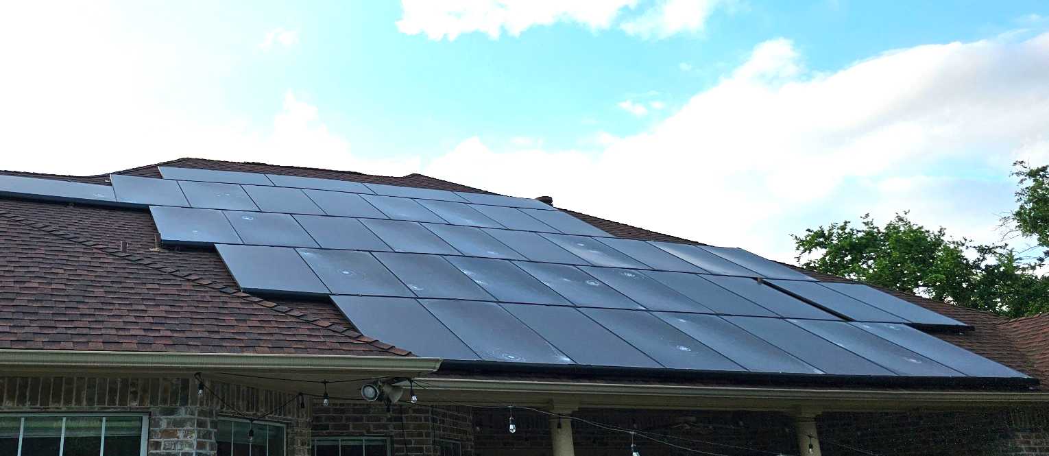 Golf ball damage to multiple solar panels